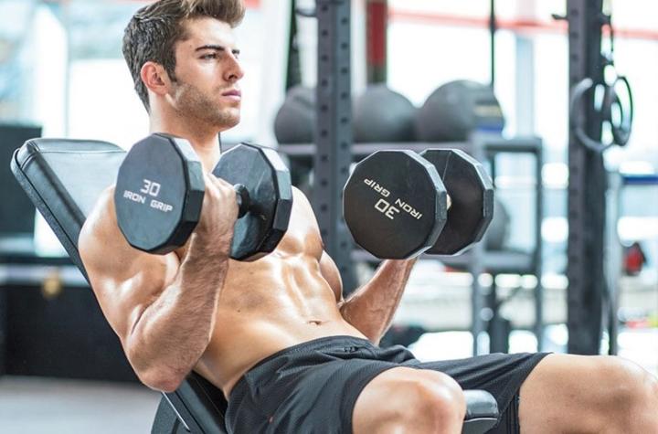 жим гантелей сидя на скамье